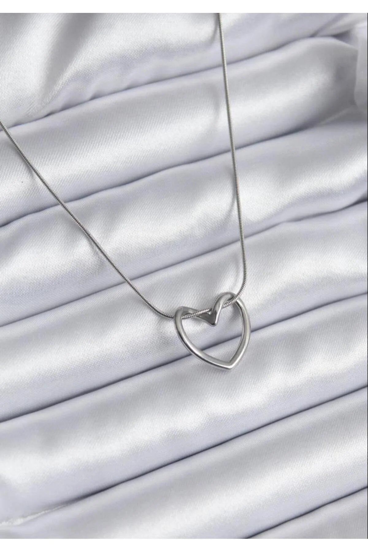 Kalp Kolye Çelik Premium Kalite Kararmaz Kalp Kolye